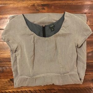 J Crew Pinstriped Cap Sleeve Dress